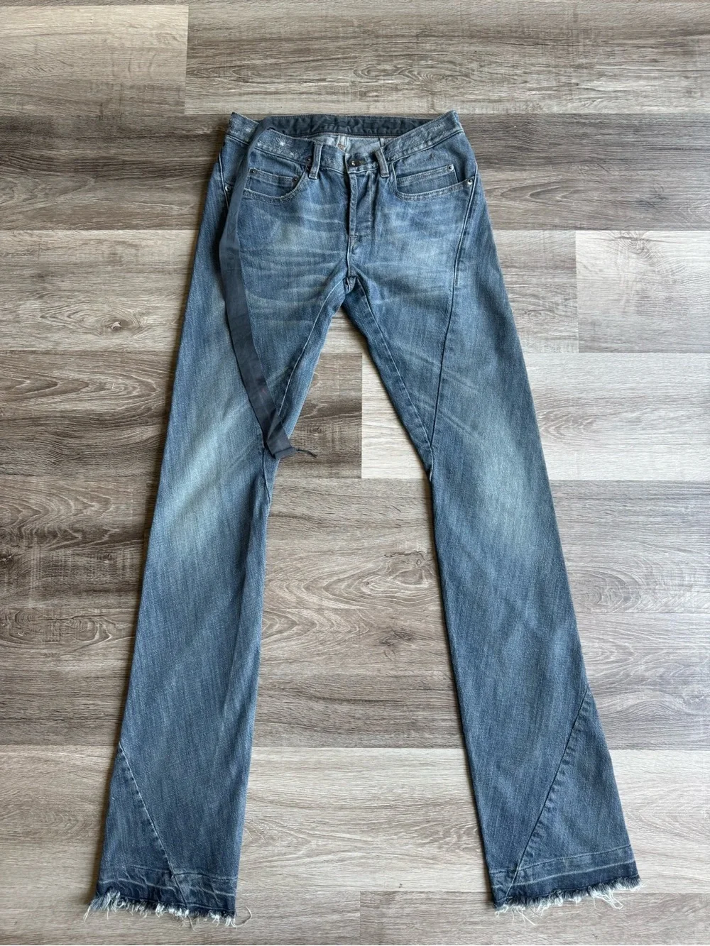 Women’s size 25 OLMAR MIRTA x DRKSHDW x Rick Owens Dustulator Sprial  Cut jeans.